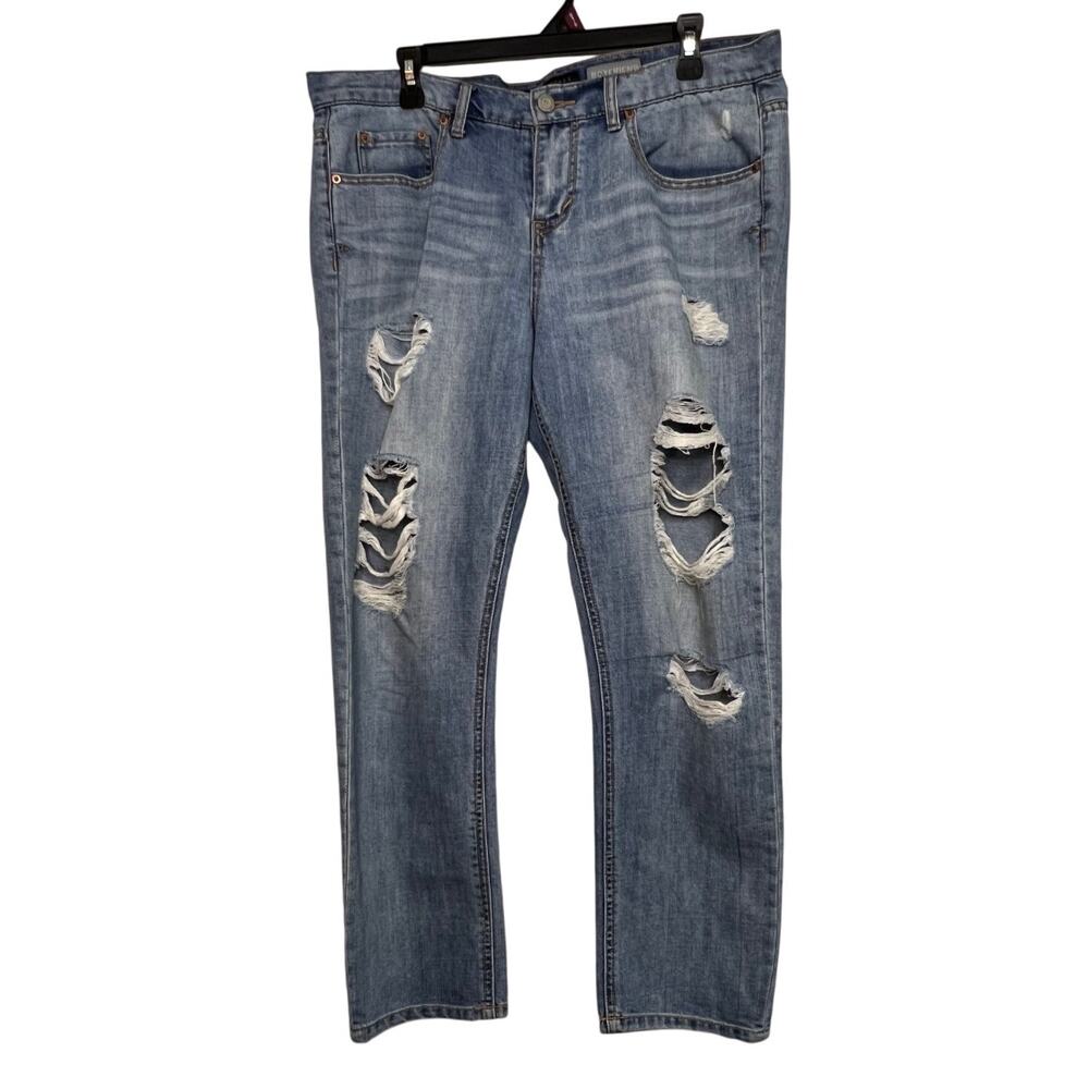 Aeropostale Women Size 12 Straight Boyfriend Denim Jeans Distressed